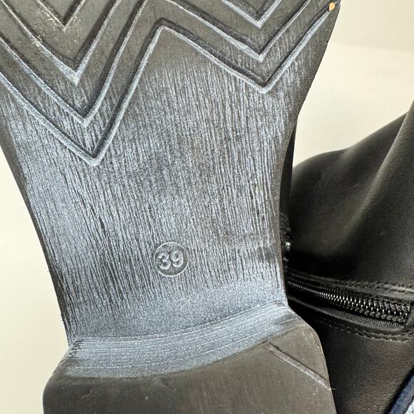 NAOT Black Leather Moto Boots Womens 39 8 Zip Up Biker Goth Grunge Y2K Gothic - Picture 8 of 11